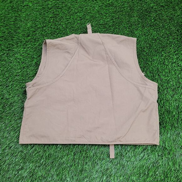 Vintage Cabelas Utility Vest L/XL 23x20 Brown Multi-Pocket - Picture 2 of 10